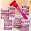 1 Handle + 3/6/18 Blades/ Women Manual Safety Razor 6-Layer Stainless Steel Hair Removal Shaving Blades Replaceable Shaver Head