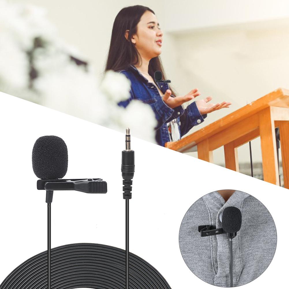 Mini Portable Microphone Condenser Clip On Lapel Mic for Mobile Phone Laptop Conference Interview