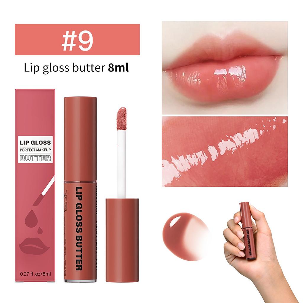 Блеск для губ Butter Gloss Lip Glaze Увлажняющий зеркальный блеск для губ Long-Sticking Color Lip Glaze Lip Liquid 8 мл