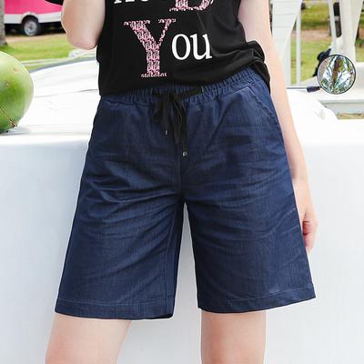 Брюки-капри для женщин, летние тонкие брюки с широкими штанинами, 200 катти, новая корейская версия, свободные брюки большого размера, с высокой талией, облегающие, повседневные шорты