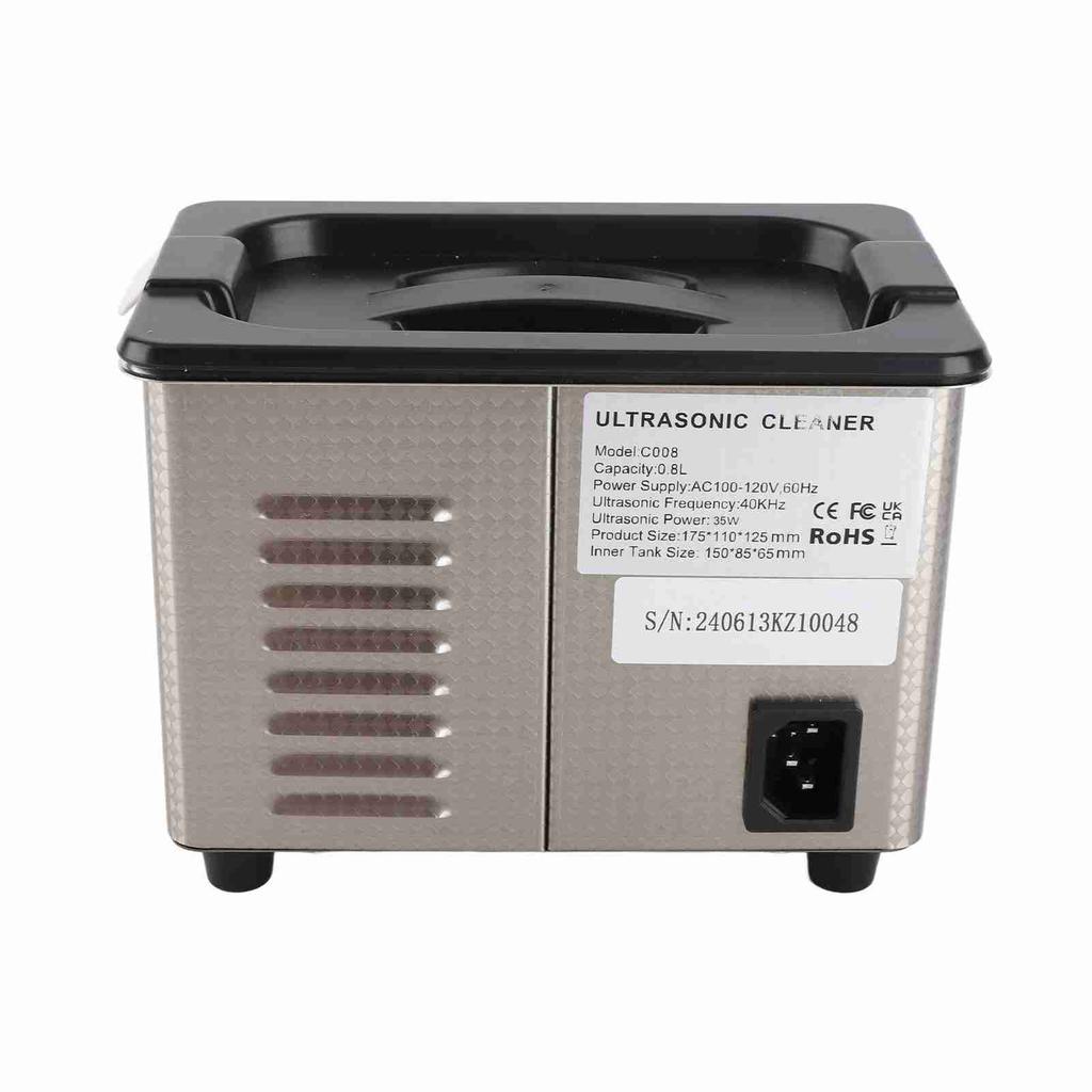 40 кГц 800 мл очиститель большой емкости портативный малошумный ультразвуковой очиститель для стеклянных ювелирных изделий