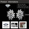 WWJ Leaf Ear Clips Wedding Stud Earrings for Brides