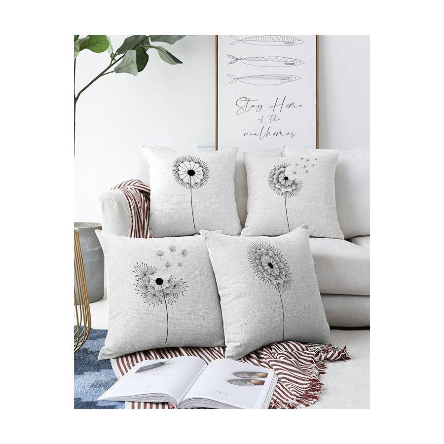 Набор из 4 двухсторонних чехлов для подушек с цифровой печатью