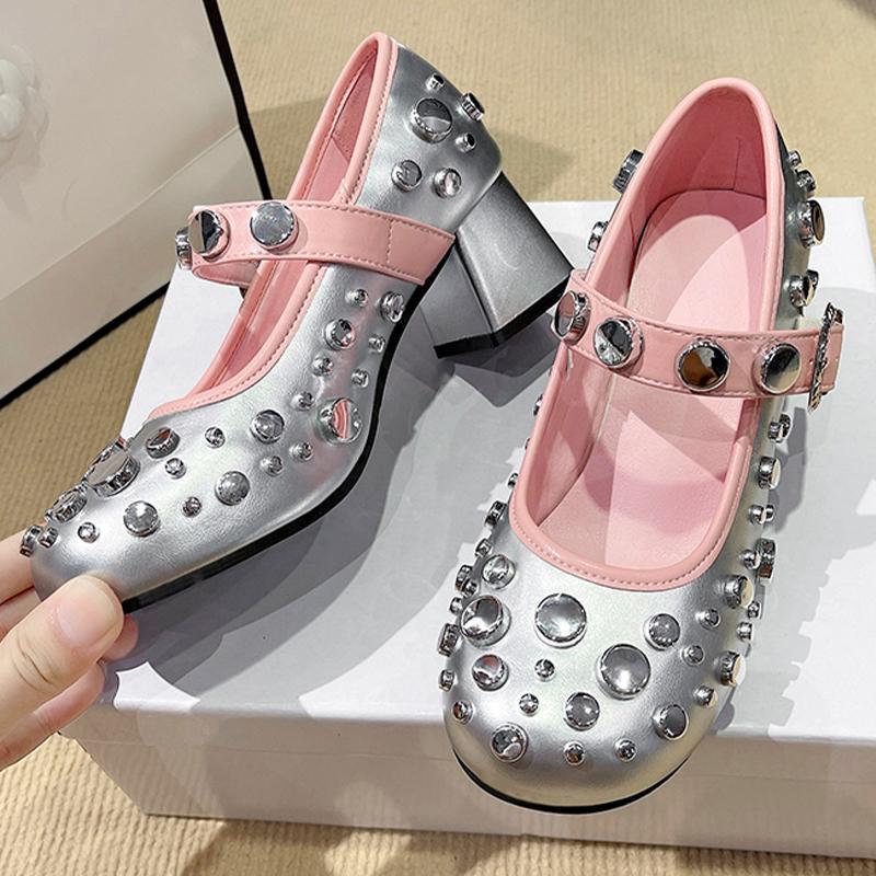 Туфли Мэри Джейн на высоком каблуке, модные женские туфли на толстой пряжке, модные женские туфли 2024 года, туфли-лодочки, сандалии, женские туфли Zapatos