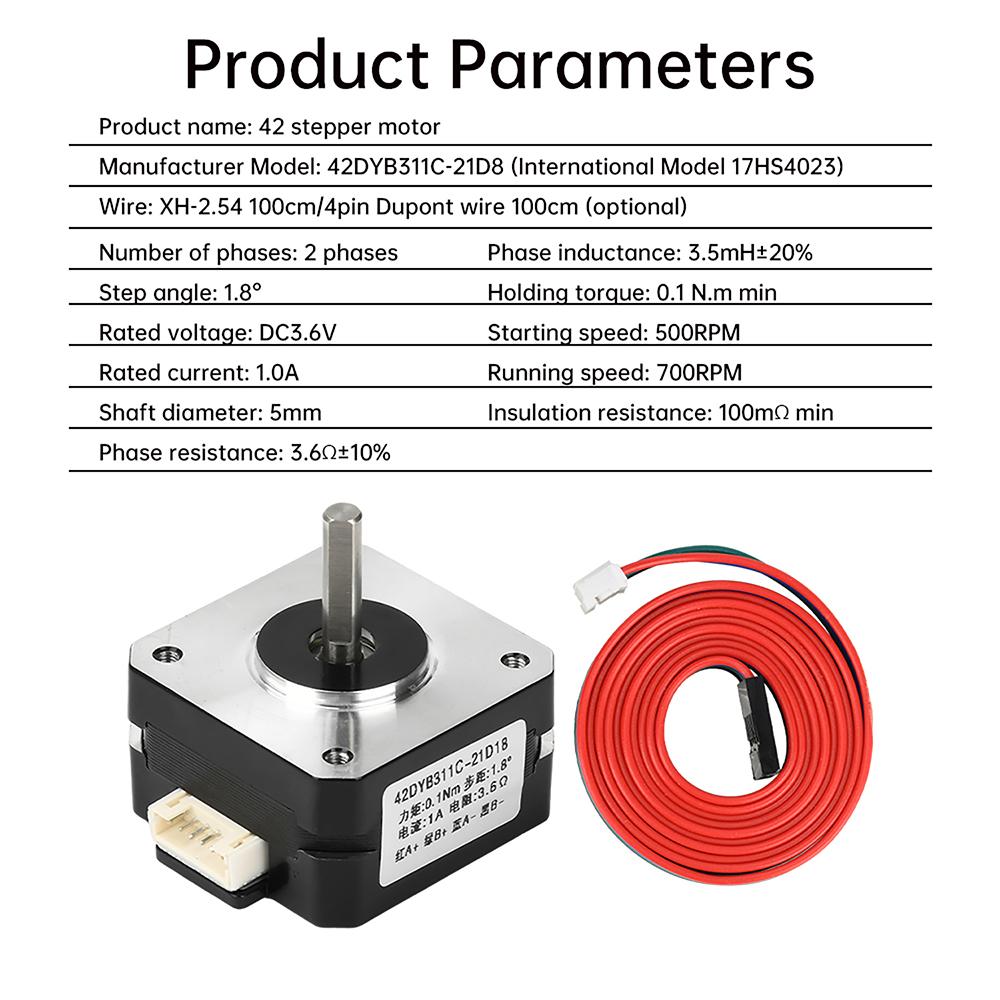42 Stepper Motor 17HS4023 42DYB311C-21D8 For CNC Laser Engraving Machine 3D Printer 1.8 Degree Motor