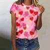 Футболка с 3D-принтом Love Heart, женская мода, свободная футболка, Harajuku, топы с коротким рукавом, футболки, подарок на День святого Валентина, футболка с круглым вырезом