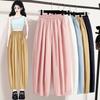 2025 Summer Plus Size Long Pants Women Elastic Casual Harem Pants High Waist Pleated Loose Basic Wide Leg Pants