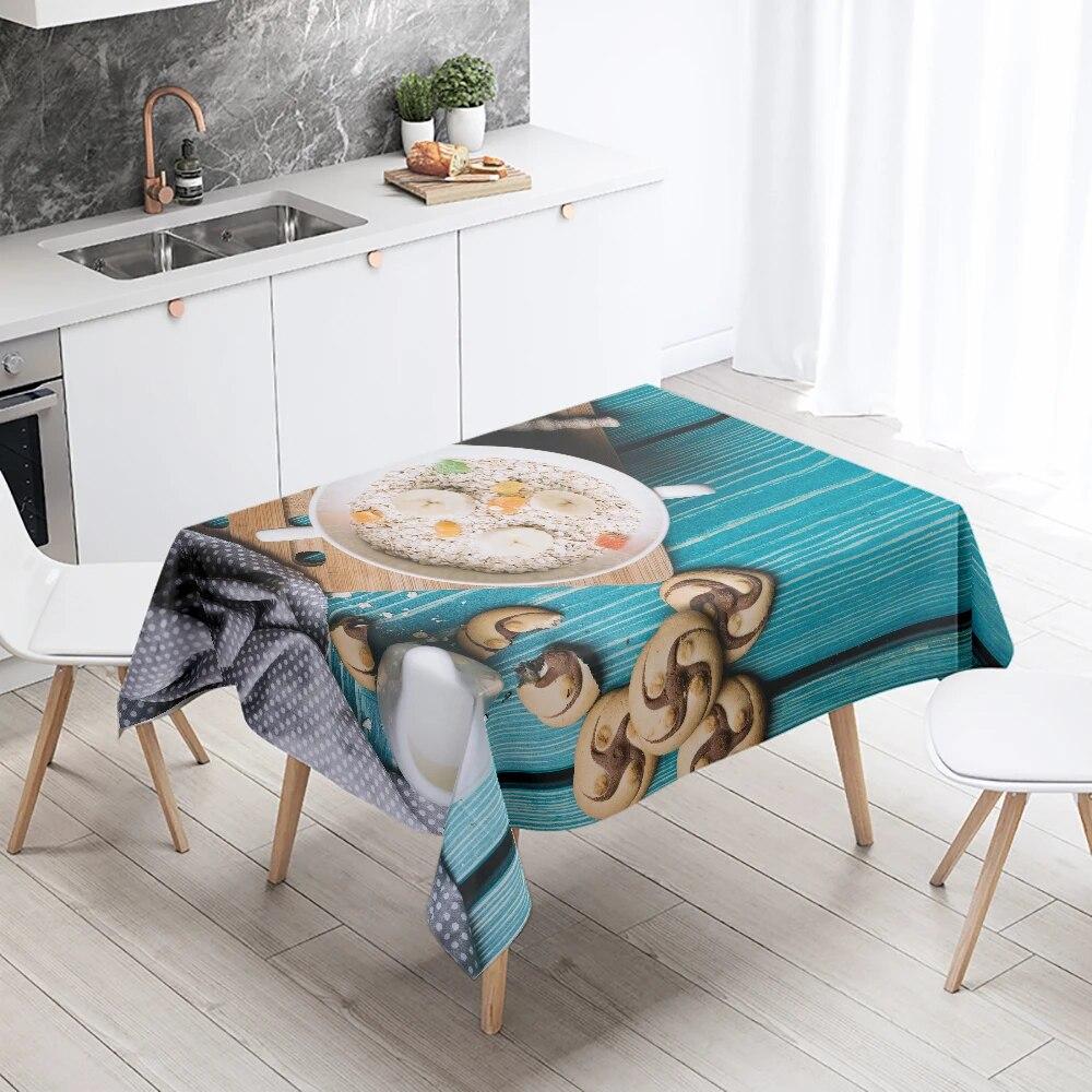 Скатерть с принтом для гурманов, устойчивая к пятнам, водонепроницаемая, кухонная, домашняя, уличная, для пикника, ресторана, украшение
