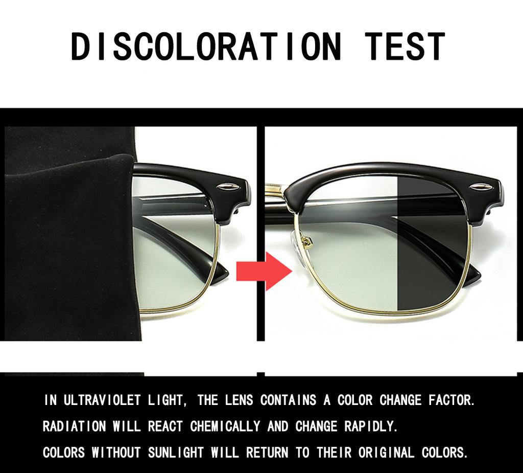 1pc Men Geometric Fashion Photochromic Glasses For School Life Daily Wlaking Clothing Accessories Casual Shades Accessories