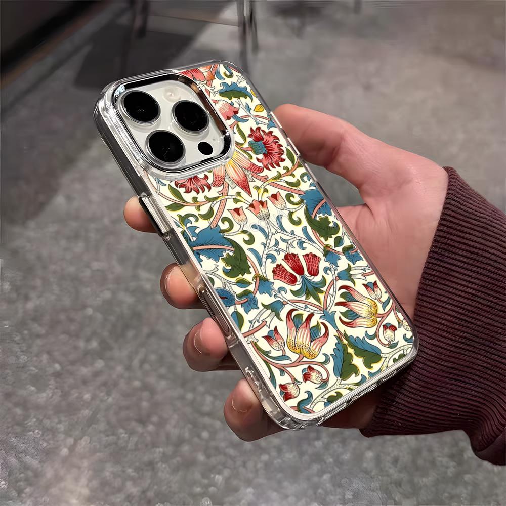Чехол для телефона William Morris Thief Design для iPhone 17 Air 16 E 15 14 13 12 11 Plus Pro Max Электрооцинкованный Прозрачный Мягкий Чехол