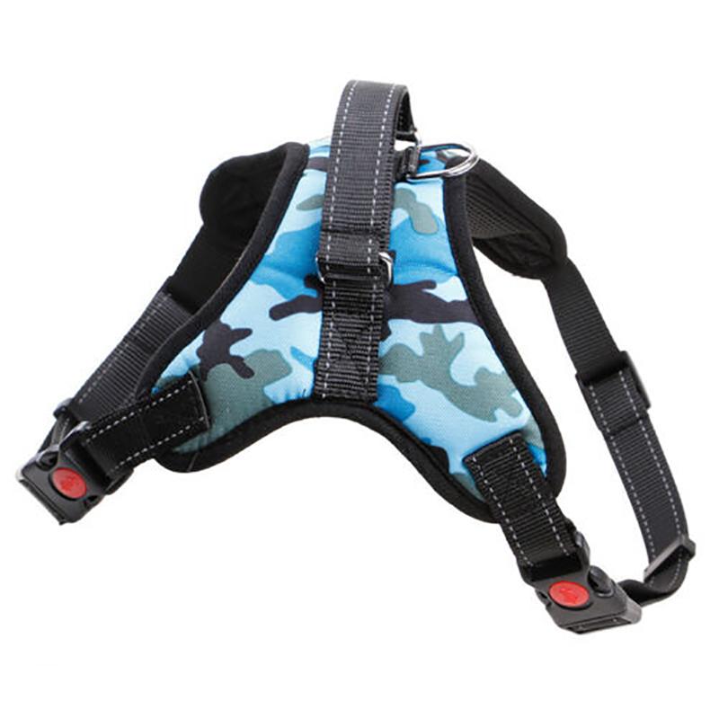 Nylon Dog Harness Collar Adjustable No-Pull Dog Harness Reflective Outdoor Pet Vest for Medium Large Dogs Pet Traction