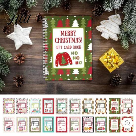 Full Color Design Christmas Card Clip College Survival Gift Book DIY Spiral Binding Festive Functional Xmas Student Themed Bookshelves