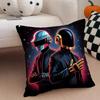 DDaft PPunk Band Cushion Cover Throw Pillow Cover Hidden Button Durable Polyester Chair Cushion