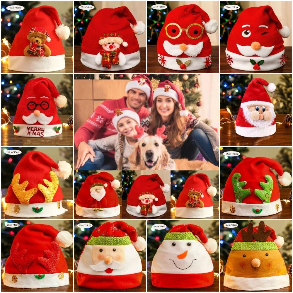 Santa Claus Kids Xmas Arts Hats Snowman Santa Snowman Hat DIY Christmas Hat Toy Xmas Gift