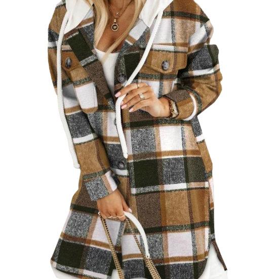 Женский длинный кардиган, большой кардиган с капюшоном, уютный свитер с капюшоном, пальто с витым узором, контрастный цвет для женщин, плотная куртка