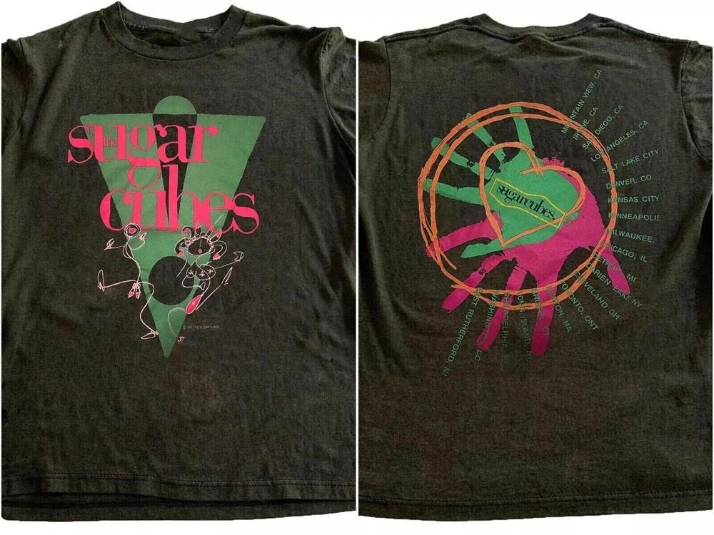 Bjork The Sugar Cubes II US Tour 1988 2 Side Reprint Black Unisex T shirt S5XL Unisex T-Shirt