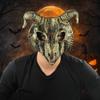 Antelope Halloween Bloody Skull Mask PU Leather Goat Horn Mask Creative Halloween Mask  Women Men