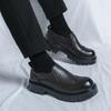 Thick Soled Leather Shoes Business Classic Gentleman Style Black Brown Daily Formal Dress Party Height Increasing Shoes