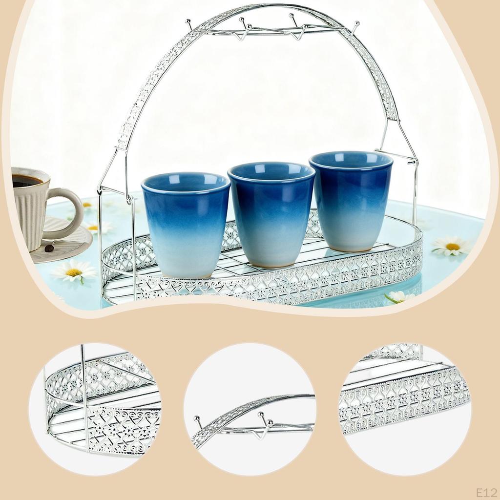 Аксессуары для подставки для бутылок Роскошный дом на 6 чашек Подарок Экономия места Кухонная столешница Железо Офис