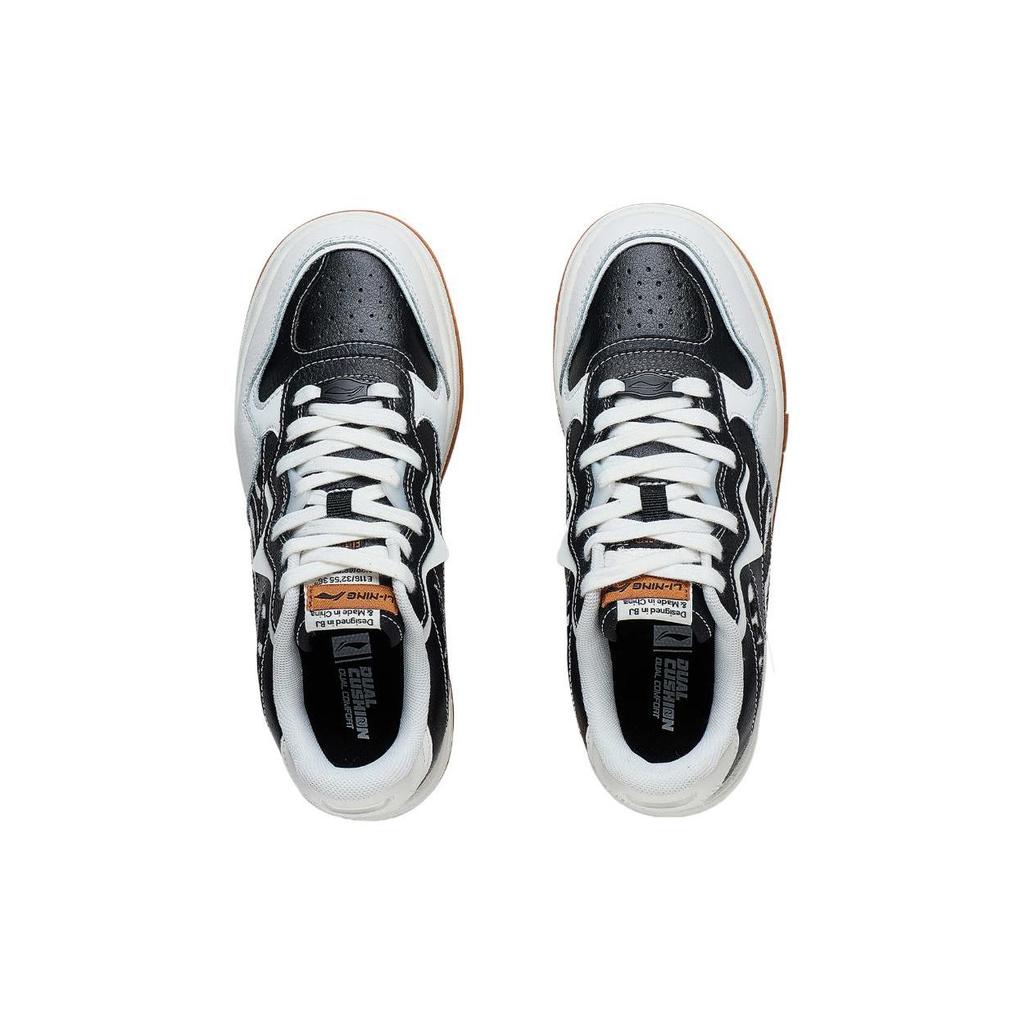 Li Ning Future C1 Скользкие Устойчивые к истиранию Низкие Кеды для скейтбординга Женские Черный Белый AGCT244-4