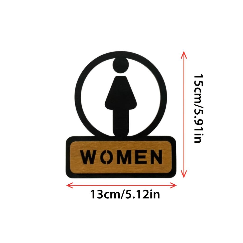 1pc Creative Wooden Toilet Sign Men's and Women's Restroom Sign Suitable for Bedroom, Living Room, Office, Cafe, Bar Sign