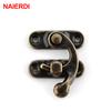 NAIERDI 2PCS Small Antique Metal Lock Decorative Hasps Hook Gift Wooden Jewelry Box Padlock With Screws For Furniture Hardware