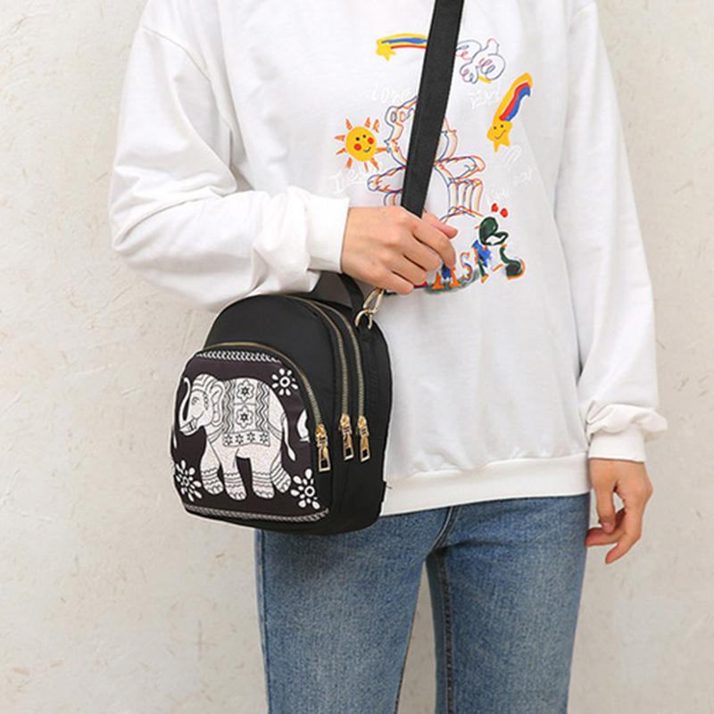 Three-purpose Ladies Shoulder Multi-Purpose Mini Small Backpack Oxford Cloth Messenger Bag