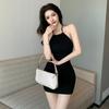 New Women's Clothing Pure Desire Backless Pleated Neck Tight Dress Women