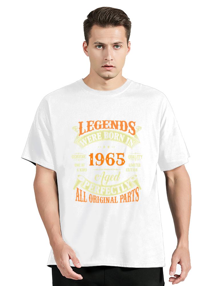 Funny Vintage Legends Born In 1965 Old T-Shirts Cotton T-Shirt Men's Clothing Cotton Tshirt Unisex Tops Tees