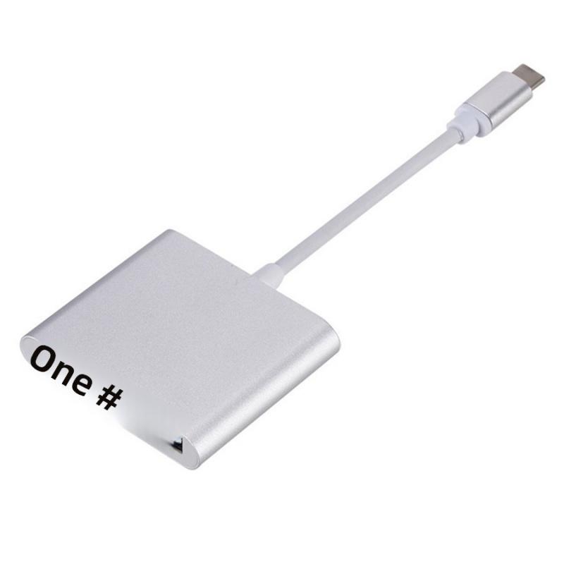 3-в-1 4K Конвертер Type-C в HDMI Алюминиевый корпус 3.0 PD Адаптер зарядки Док-станция HD USB