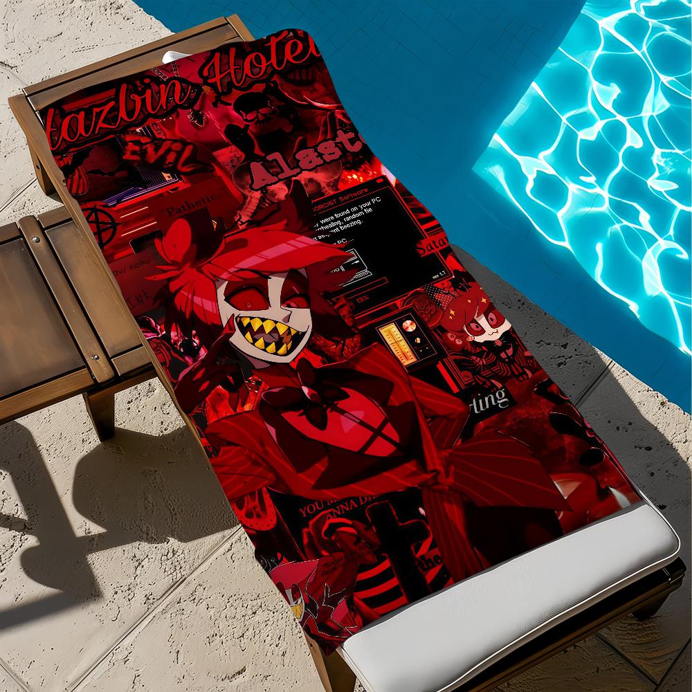 h-hazbin h-hotel cute A-alastor Towel Large Quick-Drying Microfiber soft Beach Towel for Travel Fitness Sauna Bathing Camping
