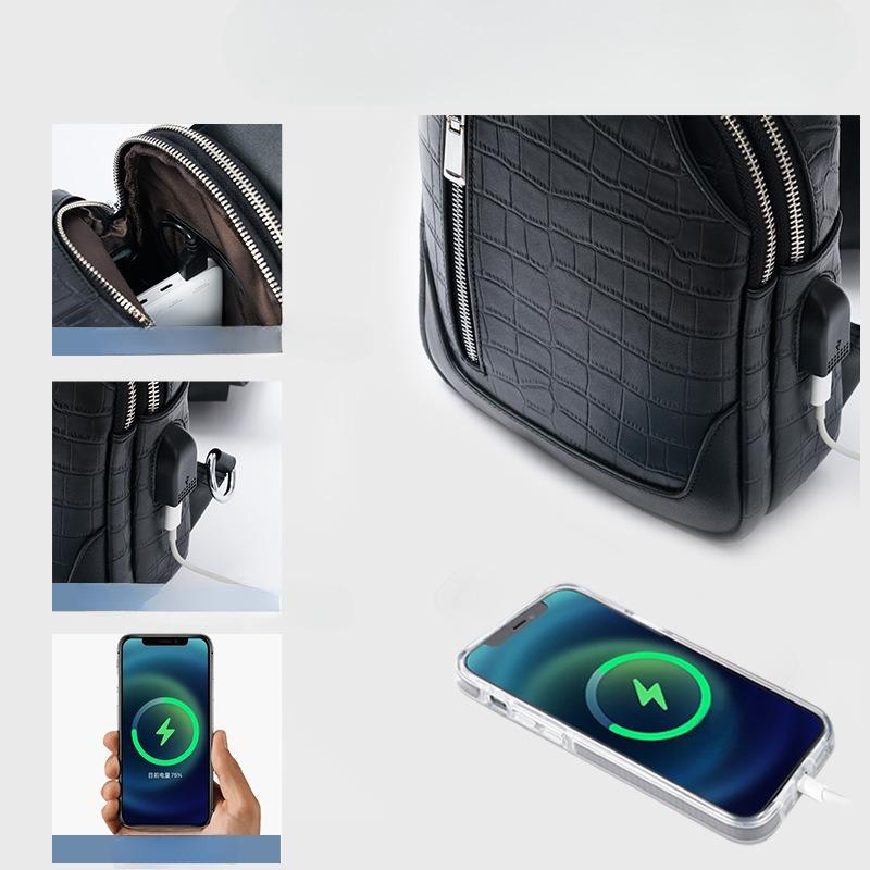 Мужская нагрудная сумка из коровьей кожи, деловой повседневный портфель с принтом крокодила, большая вместимость, мужская сумка