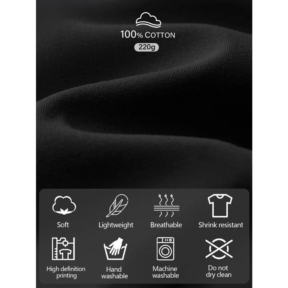 Футболка с рисунком «Сердцебиение» для мужчин — 100% хлопок, свободный покрой, можно стирать в стиральной машине, подходит для любого сезона