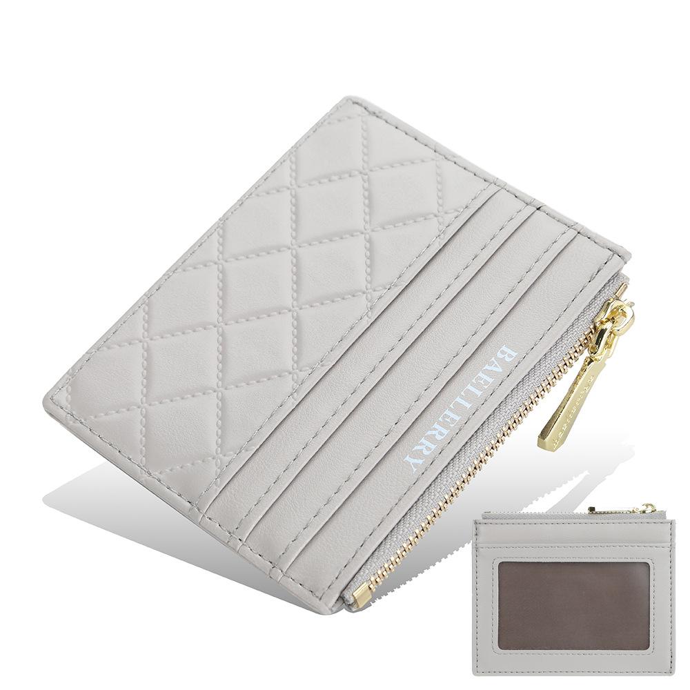 Women's Fashion Short Wallet Pu Leather Card Holder Ladies Mini Multi-card Zipper Coin Purse with Front Pocket
