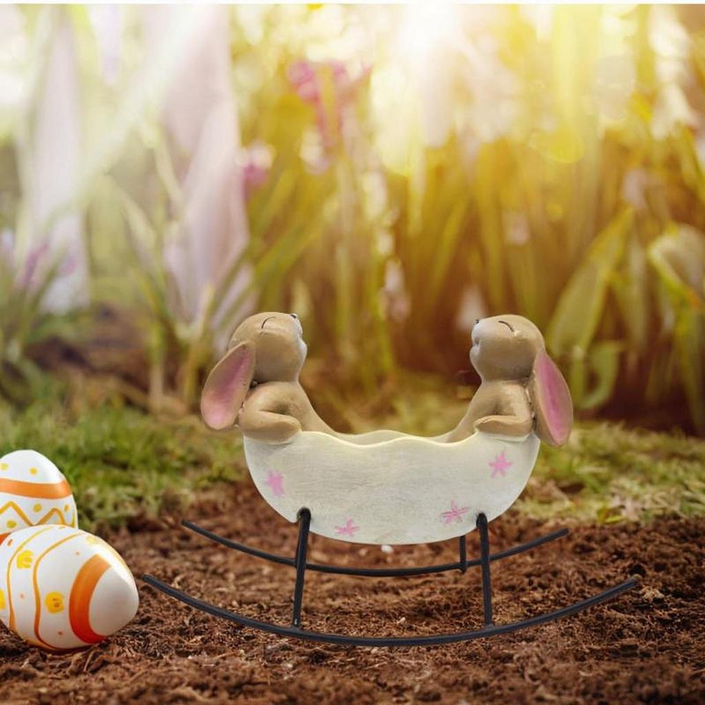 Конфетница Сервировочная чаша Домашний фестиваль Смола 2 Фигурка кролика Ремесло Офис Качающийся в Яйце