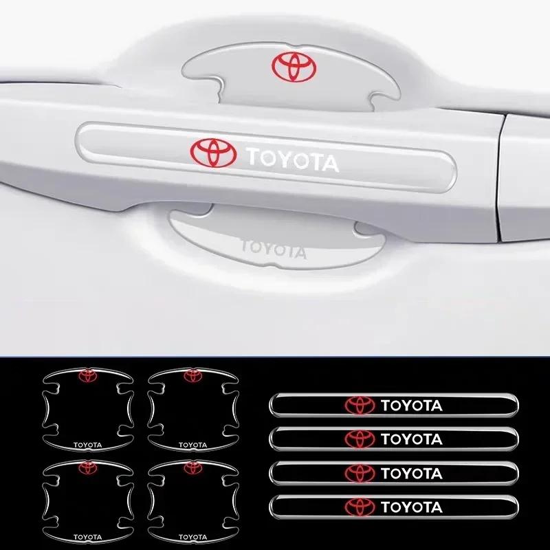 ACS2 8PCS Car Transparent Anti-Collision Strip Door Handle Bowl Protector Sticker Film for Toyota Corolla Camry CHR Yaris Hilux Rav4