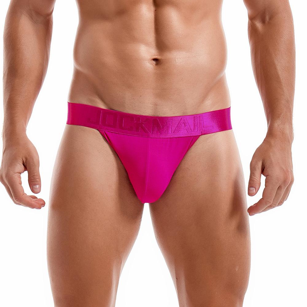 Трусы-стринги JOCKMAIL, однотонные, сетчатые, дышащие, полупрозрачные, сексуальные, мужские, повседневные, с низкой талией, стринги