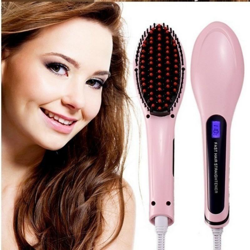 Электрический выпрямитель для волос с ЖК-дисплеем ионной щеткой, автоматический инструмент для укладки волос