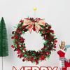 Christmas Wreath Red Green Strips Bow Holiday Wreaths For Winter Festival New Year Housewarming Table Centerpiece Party