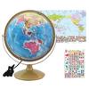 Seojeon District LED Constellation Smart Globe SJ-260-GAS + World Map + National Flag Sticker + 3 Types of Appendix, Mixed Colors, Korean Toy Supplies