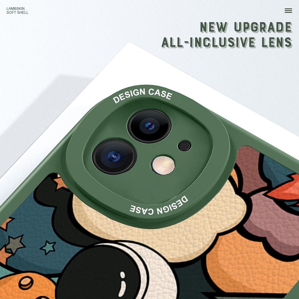 Slim Cartoon Astronaut Leather Back Casing PU Leather Cover Phone Case for OPPO Reno Realme OnePlus