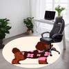 1pc Poodle, Floral Chair Carpet for Office, Non slip, Soft and Durable Office Rug