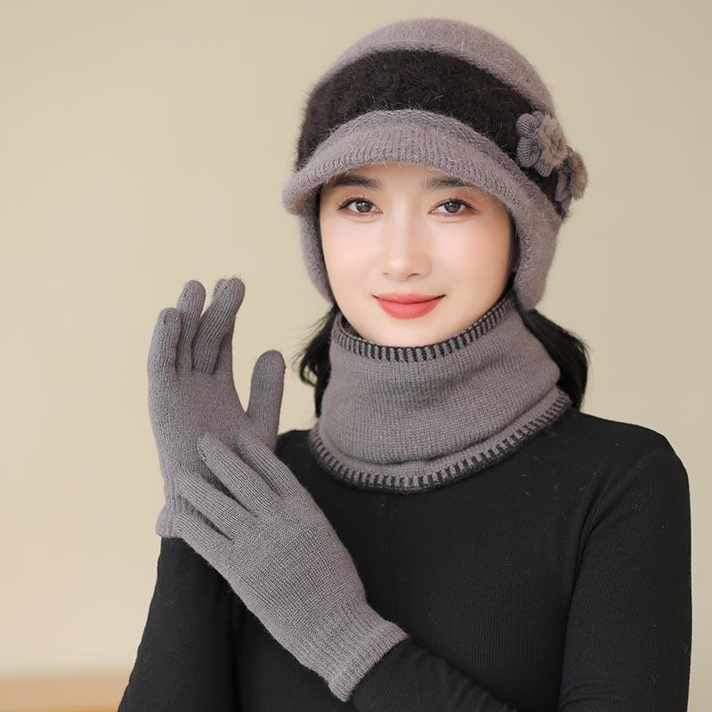 Winter Hat Fleece Thickened Ear Protector Knitted Hat In The Elderly Cold Wool Hat