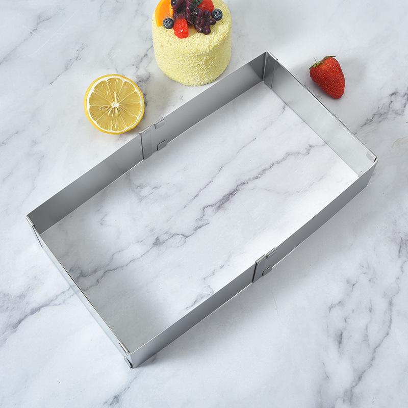 Регулируемая квадратная форма для муссового торта из нержавеющей стали