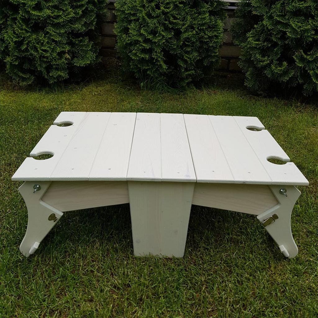 Multifunctional Folding Wooden Table, Portable Two-in-one Outdoor Folding Table With Wine Glass Holder