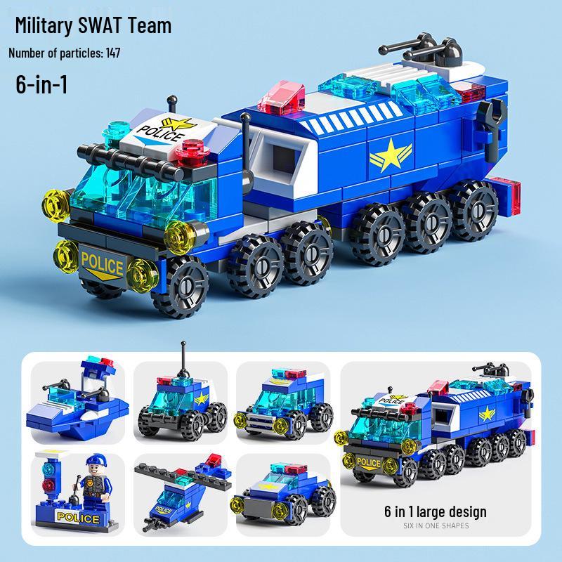 Military & Emergency Vehicles Building Blocks - Compatible with Lego, Educational & Transformable for Kids.