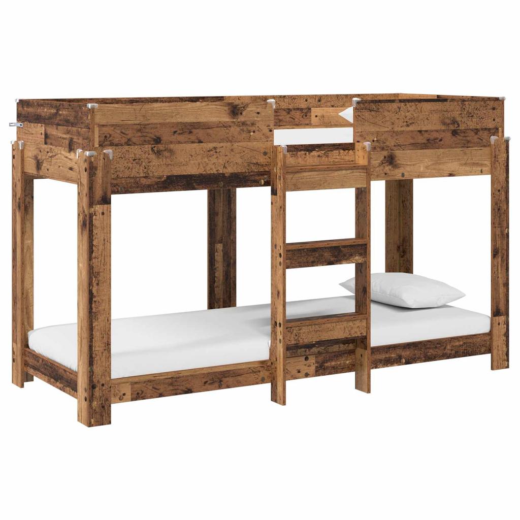 Kids Bunk Bed Reclaimed Wood Look 75 x 190 cm Particleboard