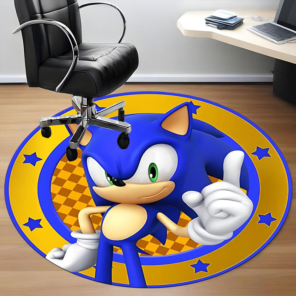 1 шт. Круглый ковер Sonic Adventure для офиса, коврик для помещений, подходит для офиса, под офисные стулья, спальни, гостиной, домашнего декора, декора комнаты