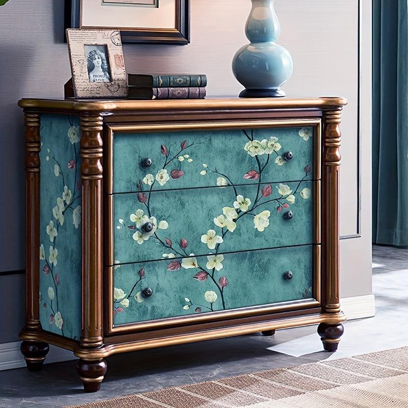 3M/5M/10M Виниловая пленка Самоклеящиеся Цветочные обои Съемный ПВХ Винтажный 3D-принт