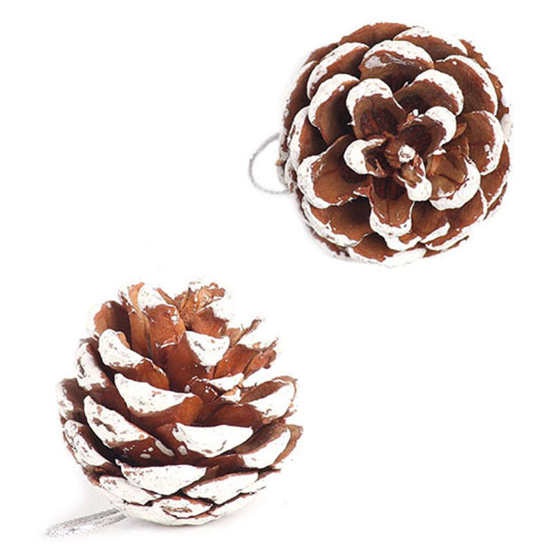Подвеска на рождественскую елку, рождественские натуральные сосновые шишки, натуральные сосновые шишки, рождественские украшения, белые сосновые шишки